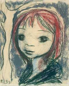 Pastellkrita p&aring; papper 1955